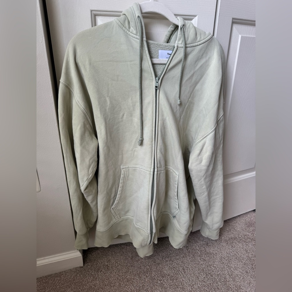 TNA Light Green Zip-Up Hoodie